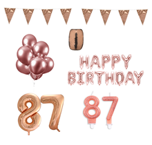 87 jaar Verjaardag Versiering Pakket Rosé Goud