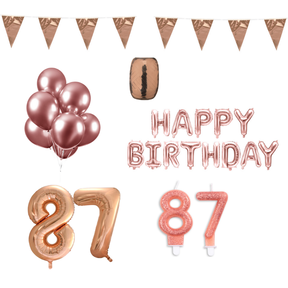87 jaar Verjaardag Versiering Pakket Rosé Goud