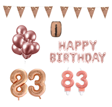 83 jaar Verjaardag Versiering Pakket Rosé Goud