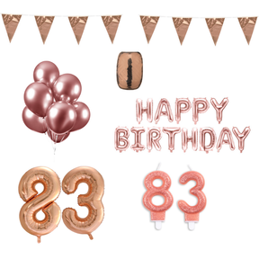 83 jaar Verjaardag Versiering Pakket Rosé Goud