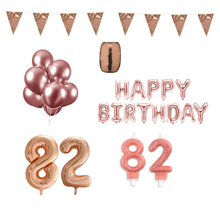 82 jaar Verjaardag Versiering Pakket Rosé Goud