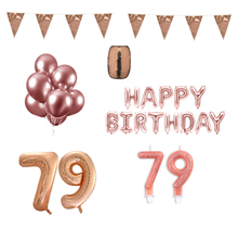 79 jaar Verjaardag Versiering Pakket Rosé Goud
