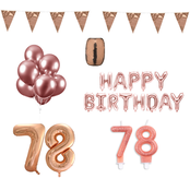 78 jaar Verjaardag Versiering Pakket Rosé Goud