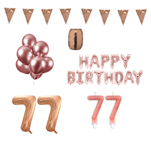77 jaar Verjaardag Versiering Pakket Rosé Goud