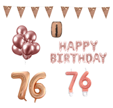 76 jaar Verjaardag Versiering Pakket Rosé Goud