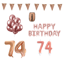 74 jaar Verjaardag Versiering Pakket Rosé Goud