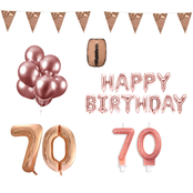 70 jaar Verjaardag Versiering Pakket Rosé Goud