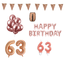 63 jaar Verjaardag Versiering Pakket Rosé Goud