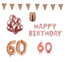 60 jaar Verjaardag Versiering Pakket Rosé Goud