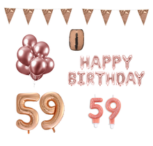 59 jaar Verjaardag Versiering Pakket Rosé Goud