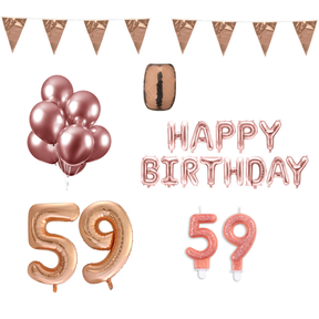 59 jaar Verjaardag Versiering Pakket Rosé Goud