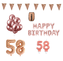 58 jaar Verjaardag Versiering Pakket Rosé Goud