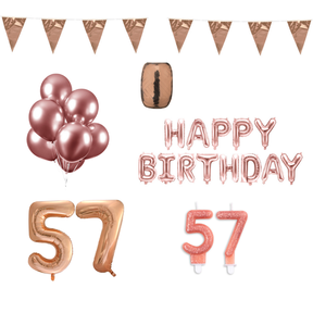 57 jaar Verjaardag Versiering Pakket Rosé Goud