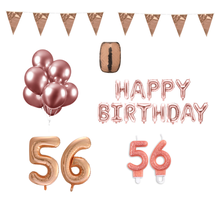 56 jaar Verjaardag Versiering Pakket Rosé Goud
