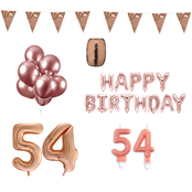 54 jaar Verjaardag Versiering Pakket Rosé Goud