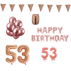 53 jaar Verjaardag Versiering Pakket Rosé Goud