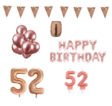 52 jaar Verjaardag Versiering Pakket Rosé Goud