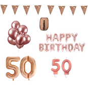 50 jaar Verjaardag Versiering Pakket Rosé Goud