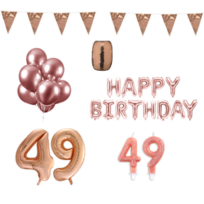 49 jaar Verjaardag Versiering Pakket Rosé Goud