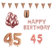 45 jaar Verjaardag Versiering Pakket Rosé Goud