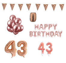 43 jaar Verjaardag Versiering Pakket Rosé Goud
