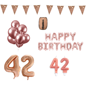 42 jaar Verjaardag Versiering Pakket Rosé Goud