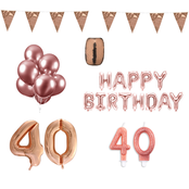 40 jaar Verjaardag Versiering Pakket Rosé Goud