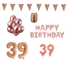 39 jaar Verjaardag Versiering Pakket Rosé Goud