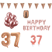 37 jaar Verjaardag Versiering Pakket Rosé Goud