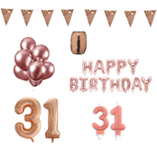 31 jaar Verjaardag Versiering Pakket Rosé Goud