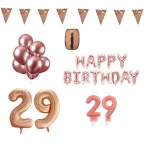 29 jaar Verjaardag Versiering Pakket Rosé Goud