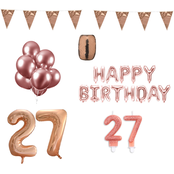 27 jaar Verjaardag Versiering Pakket Rosé Goud