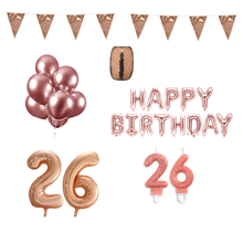 26 jaar Verjaardag Versiering Pakket Rosé Goud