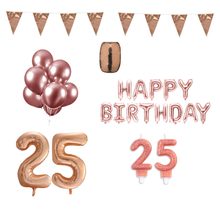 25 jaar Verjaardag Versiering Pakket Rosé Goud