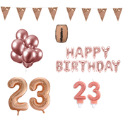 23 jaar Verjaardag Versiering Pakket Rosé Goud
