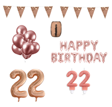 22 jaar Verjaardag Versiering Pakket Rosé Goud