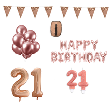 21 jaar Verjaardag Versiering Pakket Rosé Goud