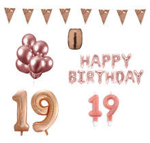 19 jaar Verjaardag Versiering Pakket Rosé Goud