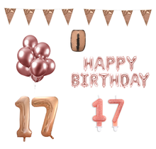 17 jaar Verjaardag Versiering Pakket Rosé Goud