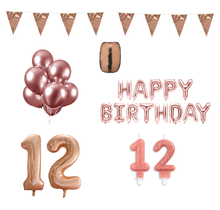 12 jaar Verjaardag Versiering Pakket Rosé Goud