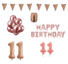 11 jaar Verjaardag Versiering Pakket Rosé Goud