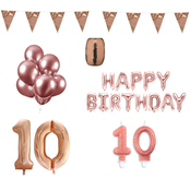 10 jaar Verjaardag Versiering Pakket Rosé Goud