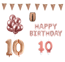 10 jaar Verjaardag Versiering Pakket Rosé Goud