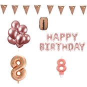 8 jaar Verjaardag Versiering Pakket Rosé Goud