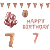 7 jaar Verjaardag Versiering Pakket Rosé Goud