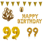 99 jaar Verjaardag Versiering Pakket Goud