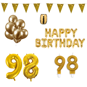 98 jaar Verjaardag Versiering Pakket Goud