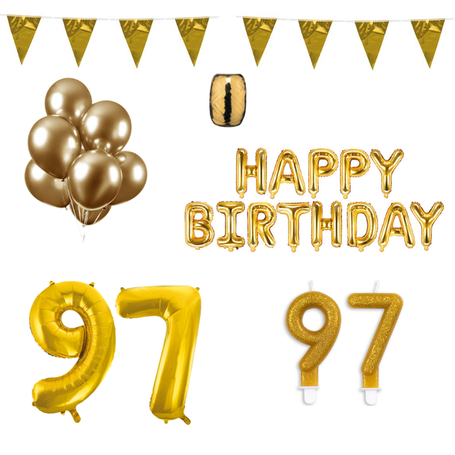 97 jaar Verjaardag Versiering Pakket Goud