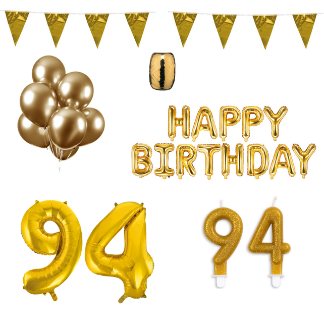 94 jaar Verjaardag Versiering Pakket Goud