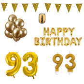 93 jaar Verjaardag Versiering Pakket Goud